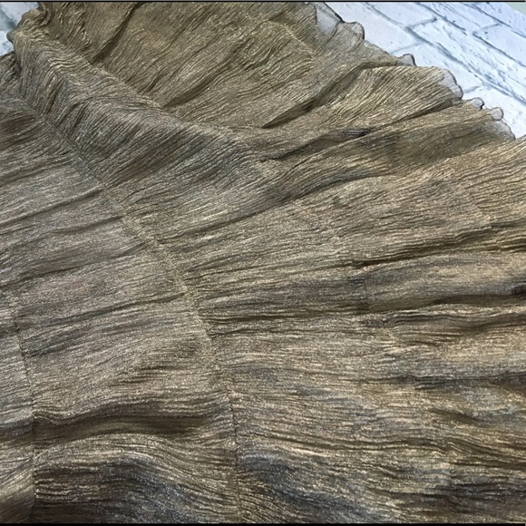 ⭐️Cache 4 Halter Bronze Silk Crinkle Beaded Lined - Picture 7 of 8